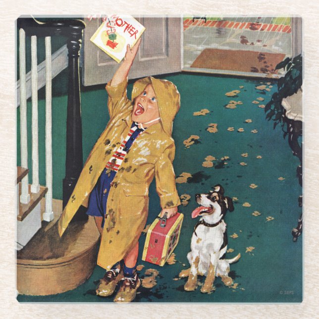 Posavasos De Vidrio El día de madre feliz (Anverso)