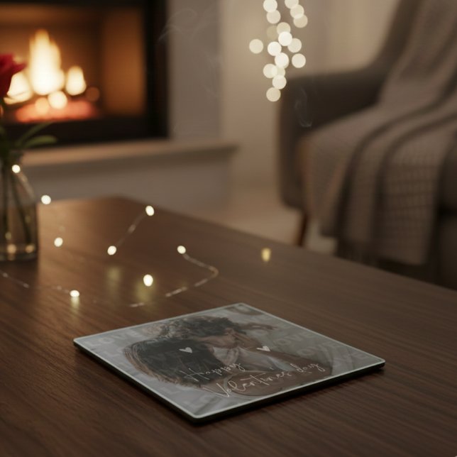 Posavasos De Vidrio El día de San Valentín personalizado Foto de parej (Subido por el creador)