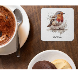 Posavasos De Vidrio El encantador Backyard Robin, personalizado