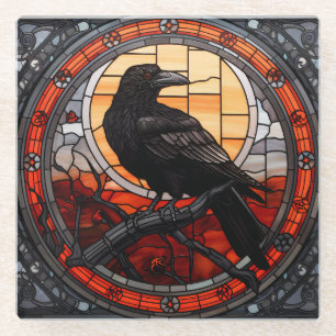 Posavasos De Vidrio El Espantador Vidrio Manchado Raven