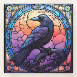 Posavasos De Vidrio El Espantador Vidrio Manchado Raven