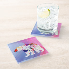 Posavasos De Vidrio El Explorador Ártico Pastel en Acuarela