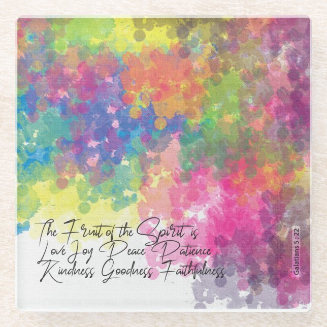 Posavasos De Vidrio El fruto del espíritu - los galatianos 5 (Anverso)