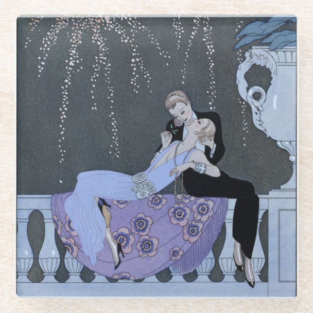 Posavasos De Vidrio El fuego, ilustracion para los "Fetes Galantes" (Anverso)