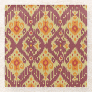 Posavasos De Vidrio El Ikat Chevron: Tradicional fondo