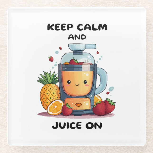 Posavasos De Vidrio El Jugo De Frutas Mantiene La Tranquilidad Y La Sa (Anverso)