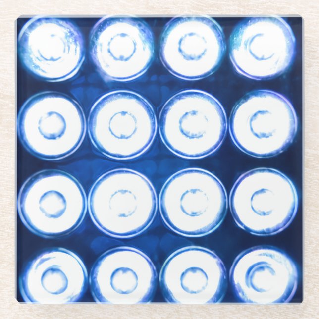 Posavasos De Vidrio El LED blanco ilumina el fondo. (Anverso)