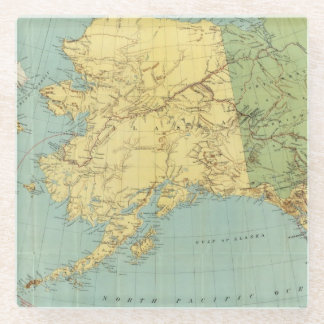 Posavasos De Vidrio El mapa de McNally del rand de Alaska