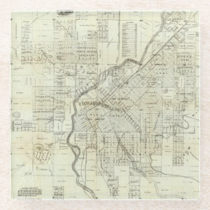 Posavasos De Vidrio El mapa de Thayer de Denver Colorado