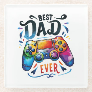 Posavasos De Vidrio El mejor papá del jugador