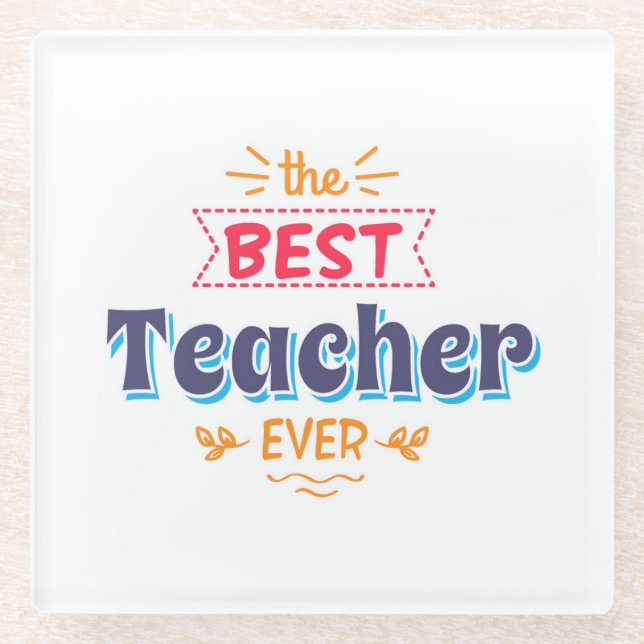 Posavasos De Vidrio El mejor profesor nunca (Anverso)
