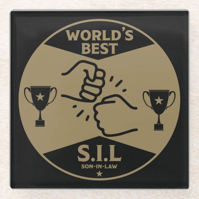 Posavasos De Vidrio El mejor yerno del mundo (Anverso)