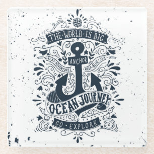 Posavasos De Vidrio El mundo es grande - vaya exploran