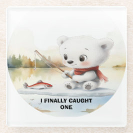 Posavasos De Vidrio El Oso Pequeño Finalmente Ha Aterrizado Un Pescado