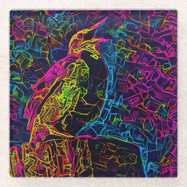 Posavasos De Vidrio El pájaro solitario 3 (Anverso)