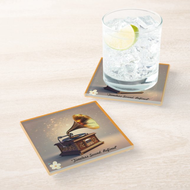 Posavasos De Vidrio "El pasado musical vintage" (Angular)