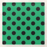 Posavasos De Vidrio El polka negro se pone en verde fresco<br><div class="desc">El polka negro se pone en verde fresco</div>