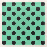 Posavasos De Vidrio El polka negro se pone verde a la menta<br><div class="desc">El polka negro se pone verde a la menta</div>