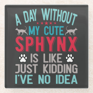 Posavasos De Vidrio El propietario canadiense de Sfinx Sairless Sphynx