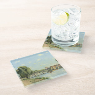 Posavasos De Vidrio El puente del ferrocarril Camille Pissarro
