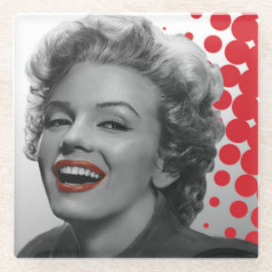 Posavasos De Vidrio El rojo puntea a Marilyn