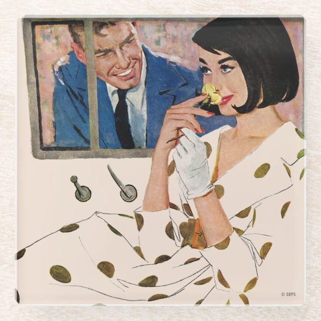 Posavasos De Vidrio El Rosa de oro (Anverso)