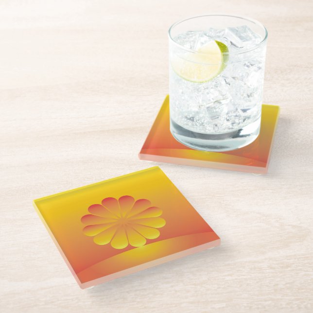 Posavasos De Vidrio el sol sale (Angular)