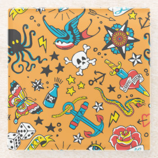 Posavasos De Vidrio El tatuaje de la vieja escuela: sin lugar a dudas