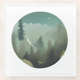 Posavasos De Vidrio El Valle de la Montaña Misty: Un Silvestre Tranqui