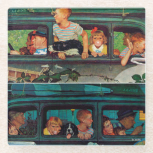 Posavasos De Vidrio El venir y el ir de Norman Rockwell