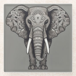 Posavasos De Vidrio Elefante gris