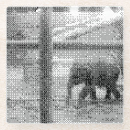 Posavasos De Vidrio elefante pixelado