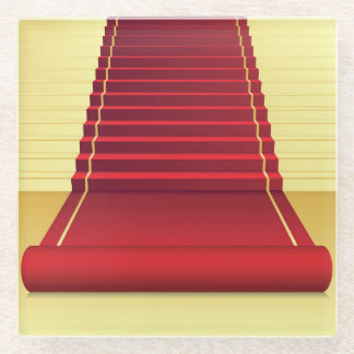 Posavasos De Vidrio Elegancia De Alfombras Rojas: Fondo Vintage.
