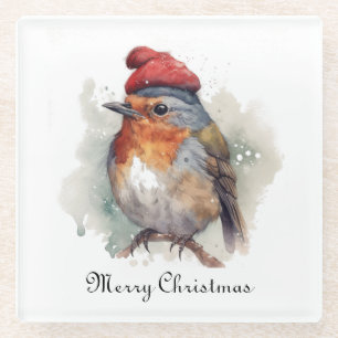 Posavasos De Vidrio Elegancia de Robin Christmas Cottage en accesorios