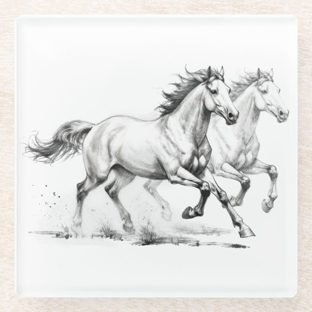 Posavasos De Vidrio Elegancia Equina (Anverso)