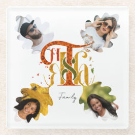 Posavasos De Vidrio Elegant Manuscript Thanks Autumn Foliage Photos