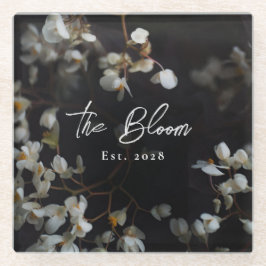 Posavasos De Vidrio Elegant Moody Dark Floral 