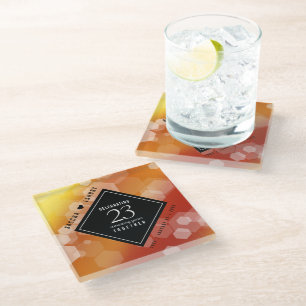 Posavasos De Vidrio Elegante 23° Aniversario del Boda Imperial Topaz