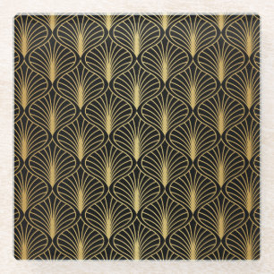 Posavasos De Vidrio Elegante Art Deco: Resumen de época