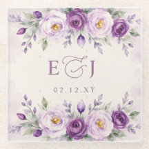 Elegante boda floral lavanda púrpura botánica