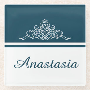 Posavasos De Vidrio Elegante diseño floral