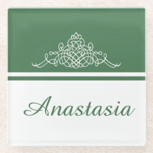Posavasos De Vidrio Elegante diseño floral
