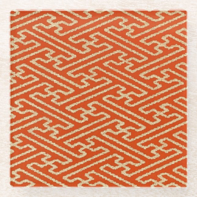 Posavasos De Vidrio Elegante Geométrico Japonés De Origami (Anverso)