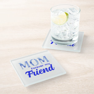 Posavasos De Vidrio Elegante Moderno Día de la Madre Amigo para Siempr