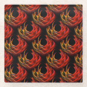 Posavasos De Vidrio Elegante patrón de arte abstracto boho moderno lin
