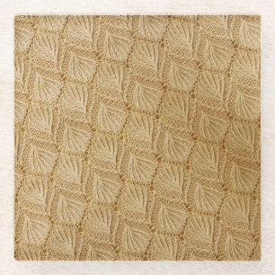 Posavasos De Vidrio Elegante tela de encaje: patrones texturizados.