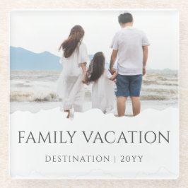 Posavasos De Vidrio Elegante vacaciones familiares | Foto de viaje fam