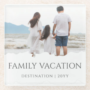 Posavasos De Vidrio Elegante vacaciones familiares   Foto de viaje fam