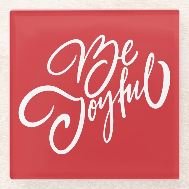 Posavasos De Vidrio Elegante y alegre diseño de vacaciones (Anverso)