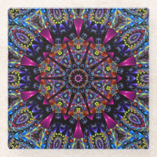 Posavasos De Vidrio Elegante y elegante Kaleidoscopio